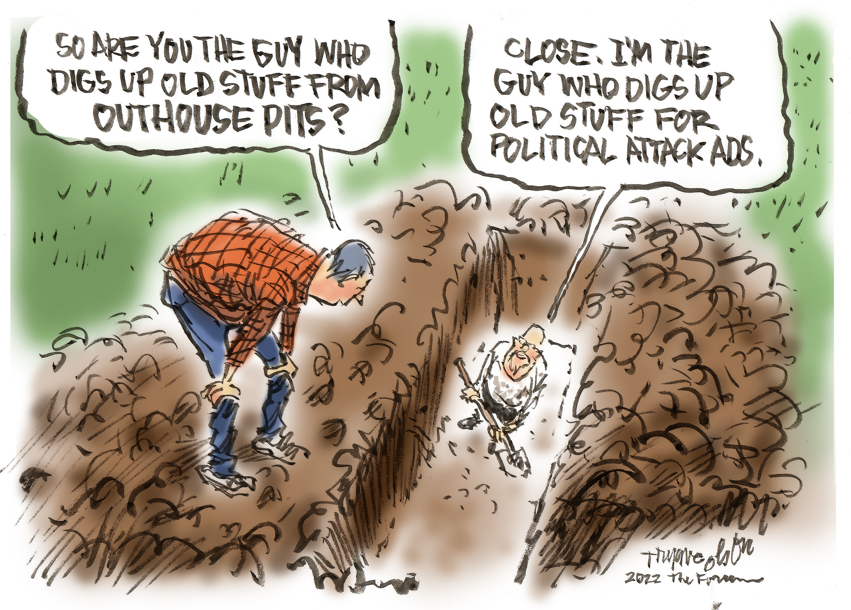 Trygve Olson cartoon: Attack ads - Vimarsana News