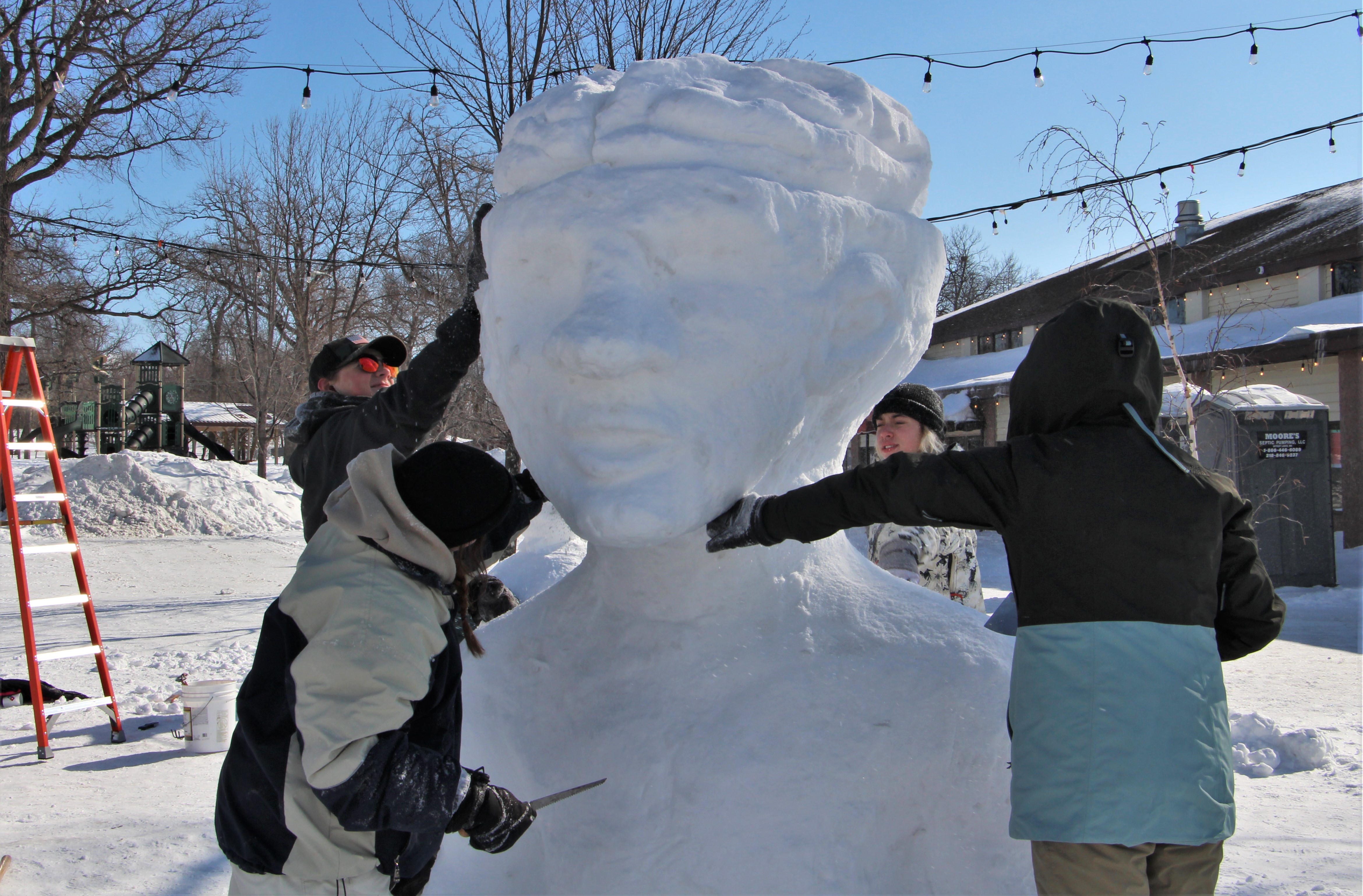 Sculpting in snow: Local high school students create snow sculptures during Polar Fest - Vimarsana News