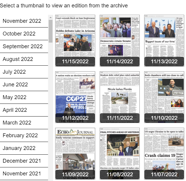 E-paper highlights: See Echo Journal e-edition headlines from Nov. 10-16, 2022 - Vimarsana News