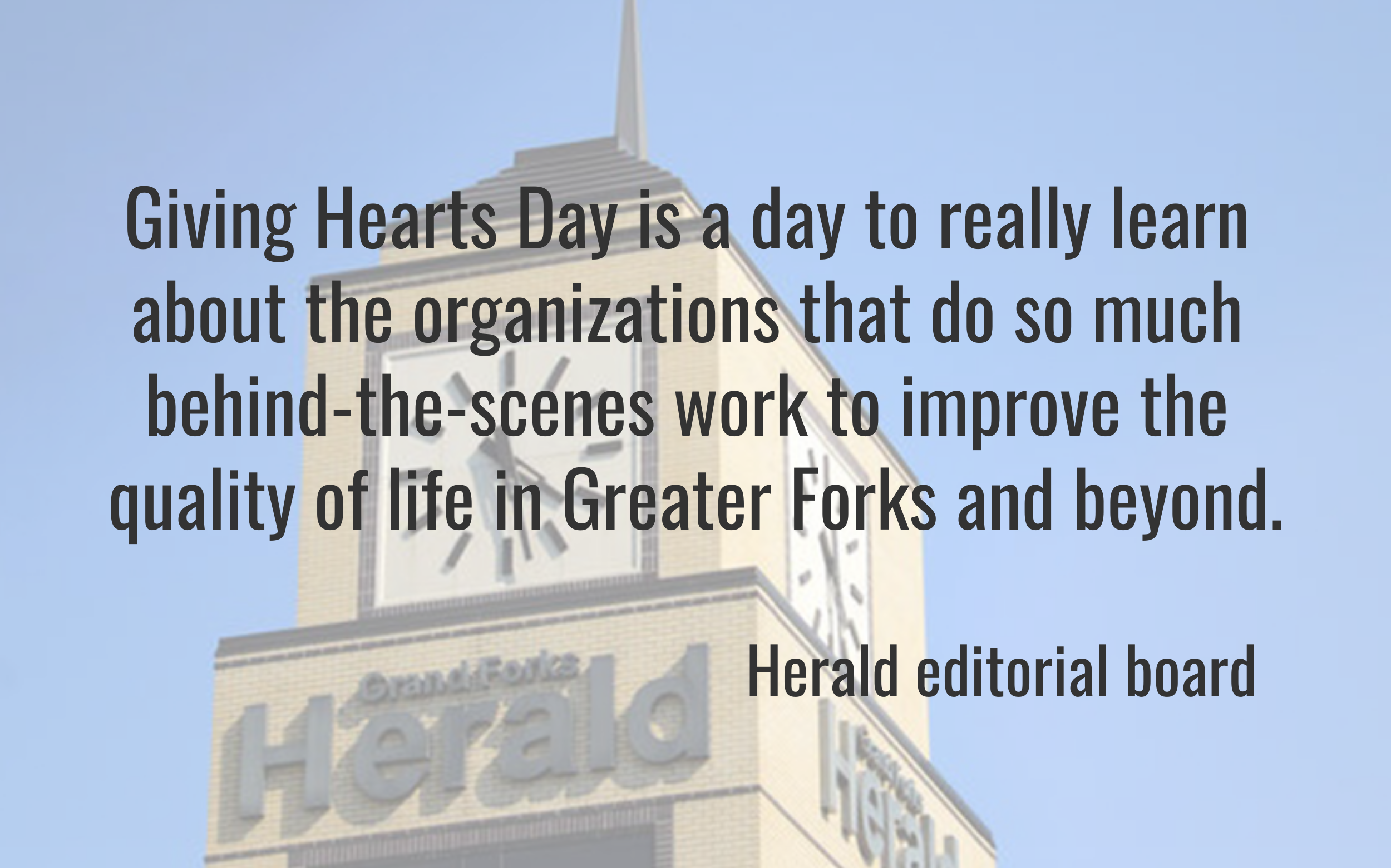 Our view: Giving Hearts Day: It's your chance to make an impact - Grand Forks Herald | Grand Forks, East Grand Forks news, weather & sports - Vimarsana News