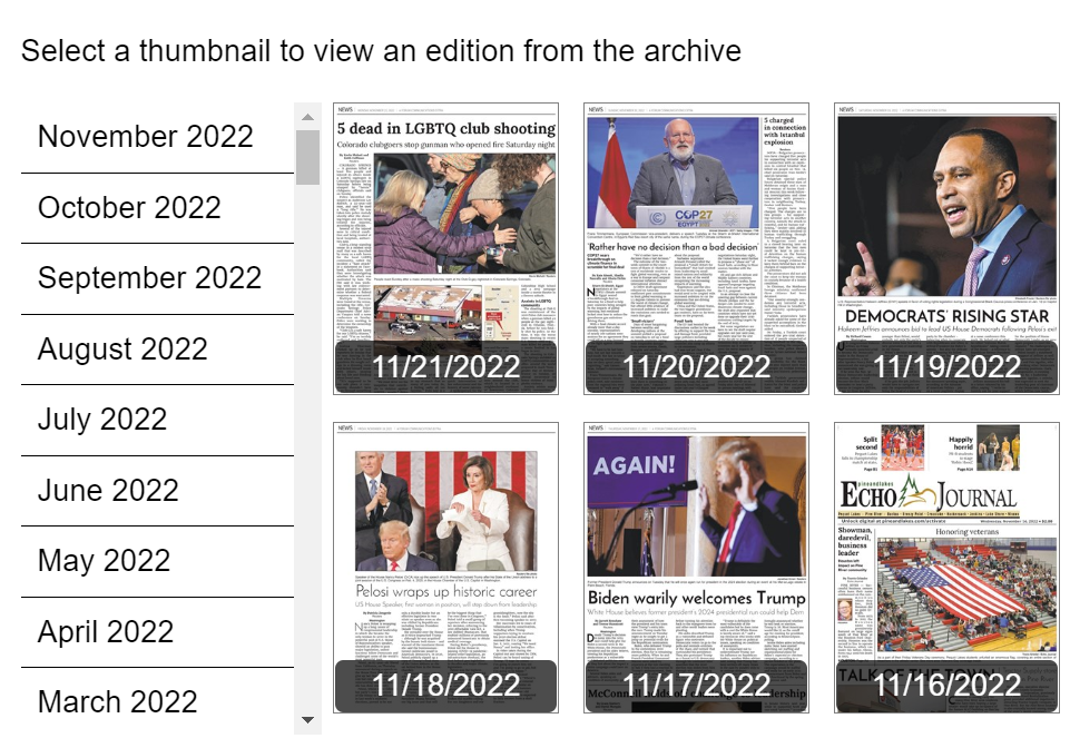 E-paper highlights: Nov. 17-21, 2022, headlines from the Echo Journal e-paper - Vimarsana News