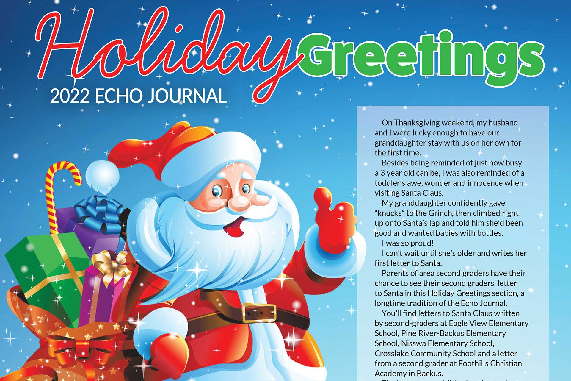 2022 Holiday Greetings - Letters to Santa - Vimarsana News