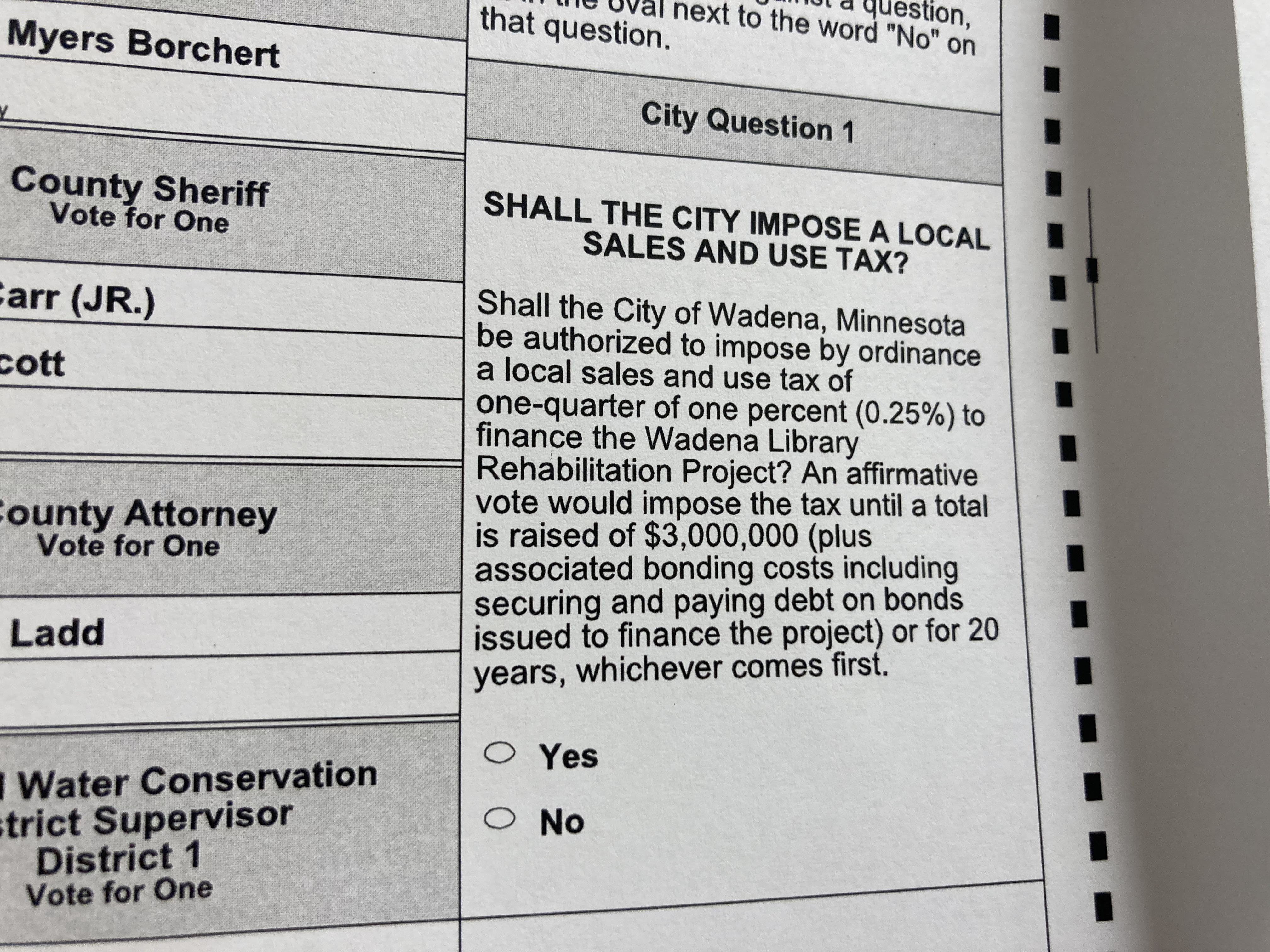 Wadena voters are asked to vote 'yes' or 'no' on sales tax question. Here's what you should know. - Vimarsana News