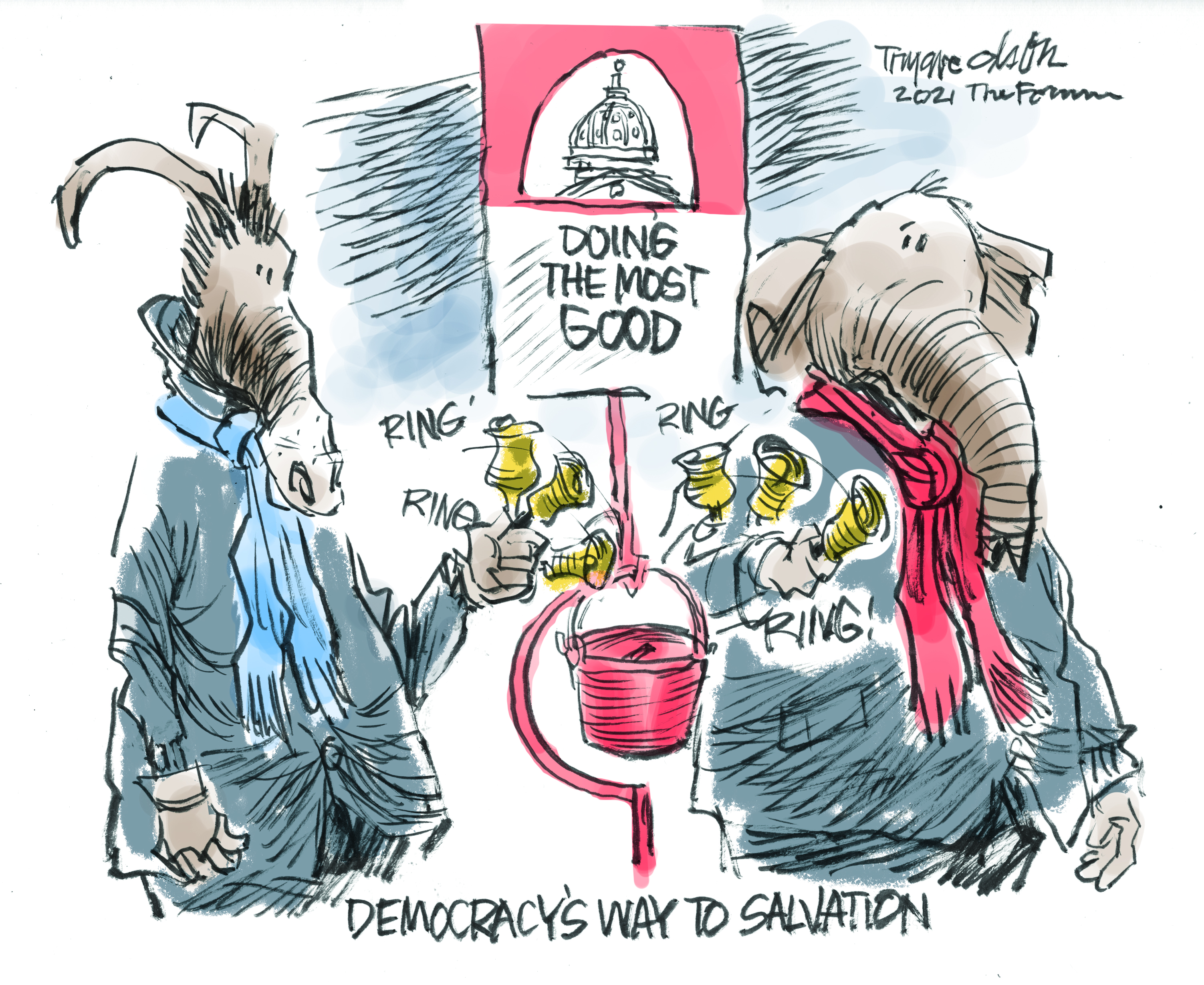 Trygve Olson cartoon: Democracy's salvation - Vimarsana News