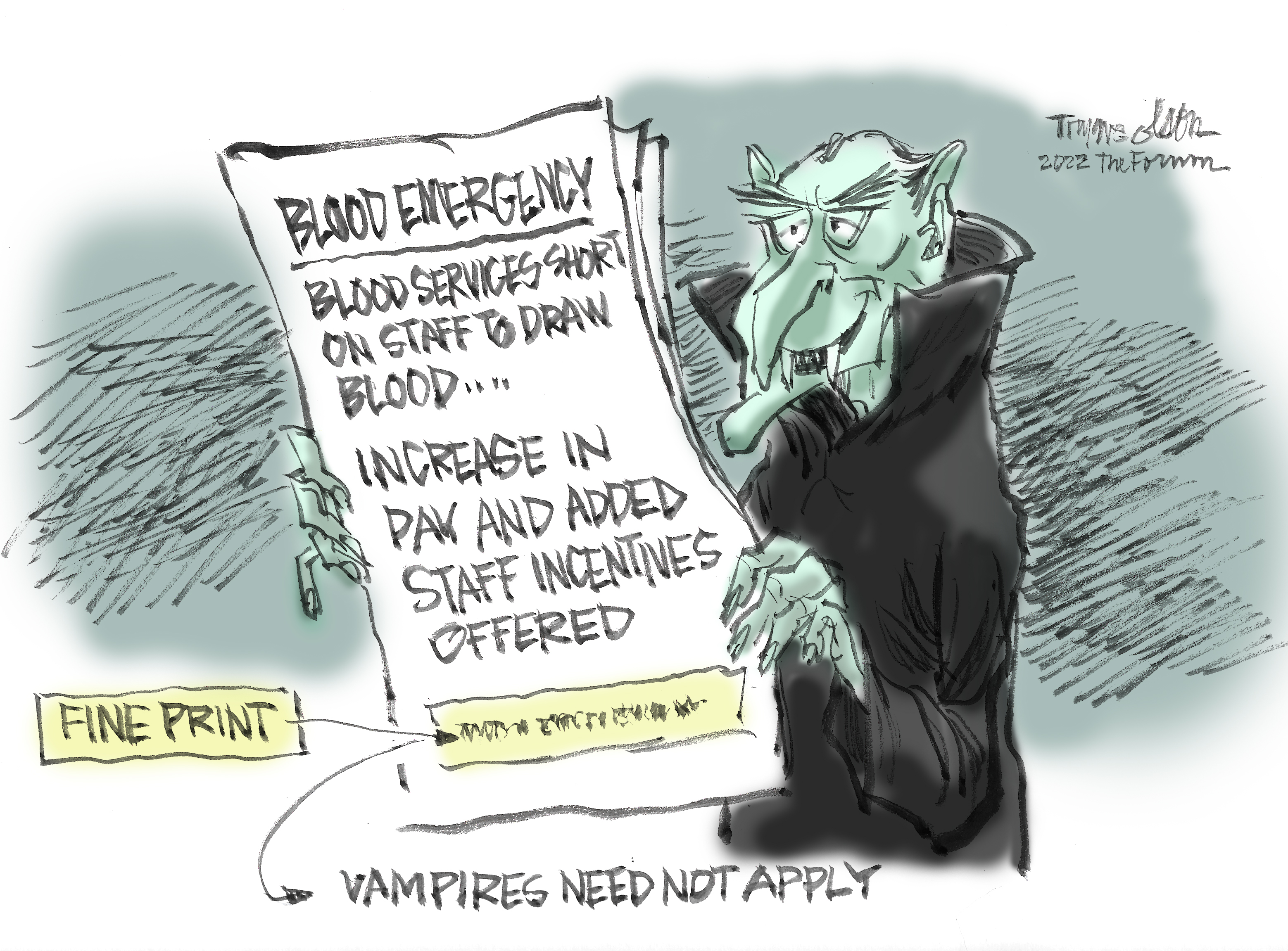Trygve Olson cartoon: Blood shortage - Vimarsana News