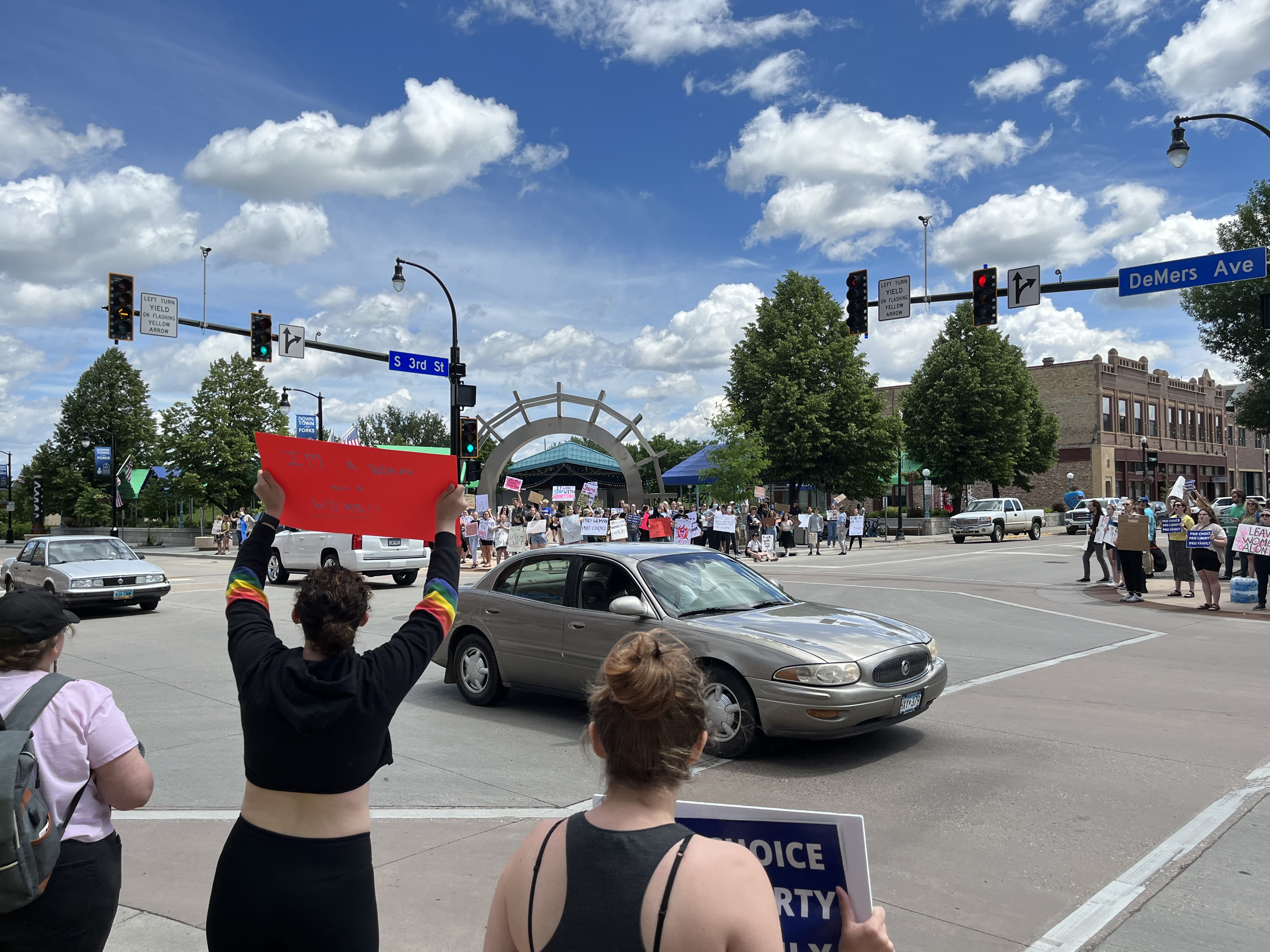 Protesters gather in downtown Grand Forks to show disapproval of Supreme Court ruling - Vimarsana News