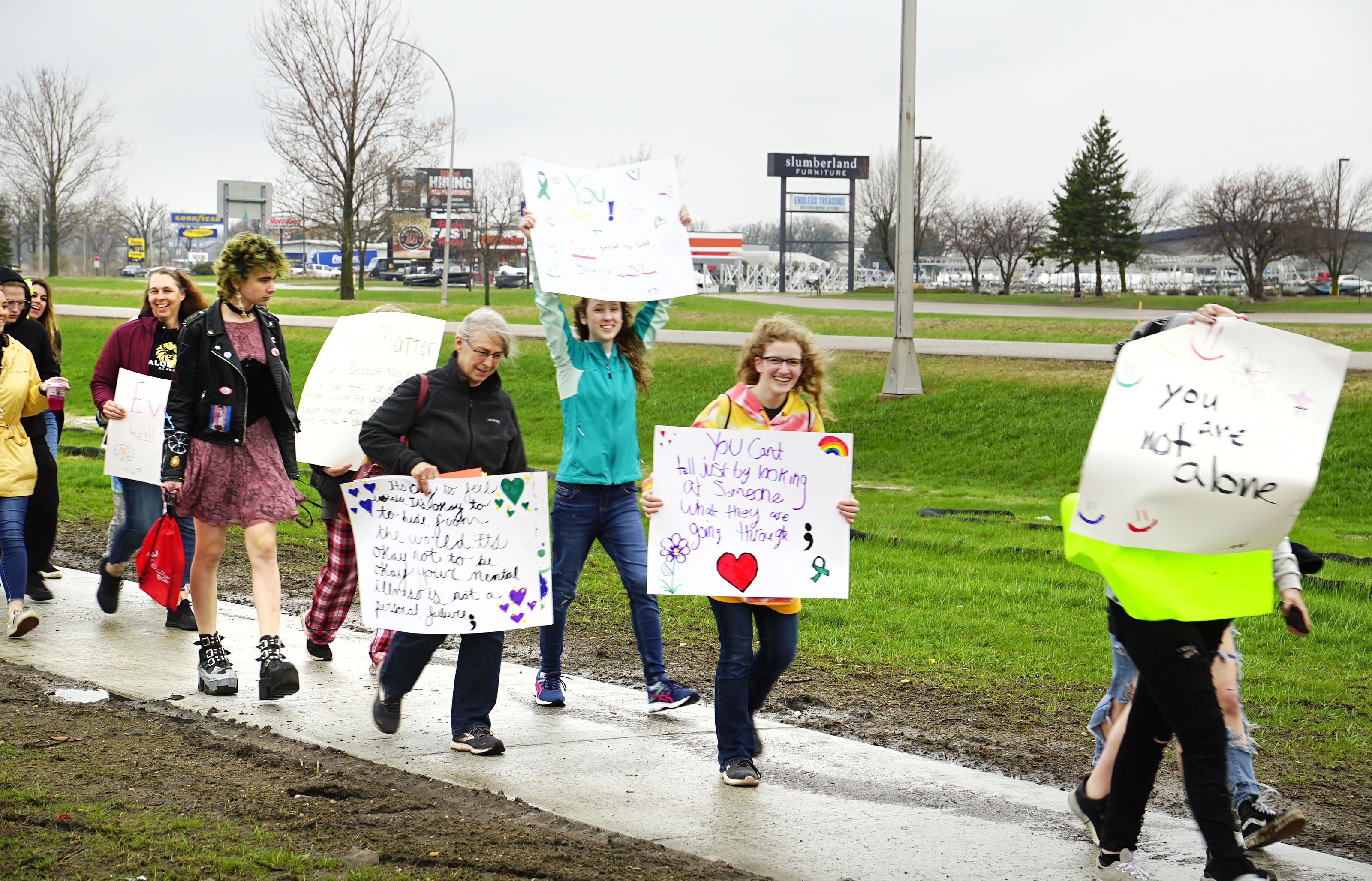 Students from Kalon Prep Academy in Alexandria March for Mental Health. - Vimarsana News