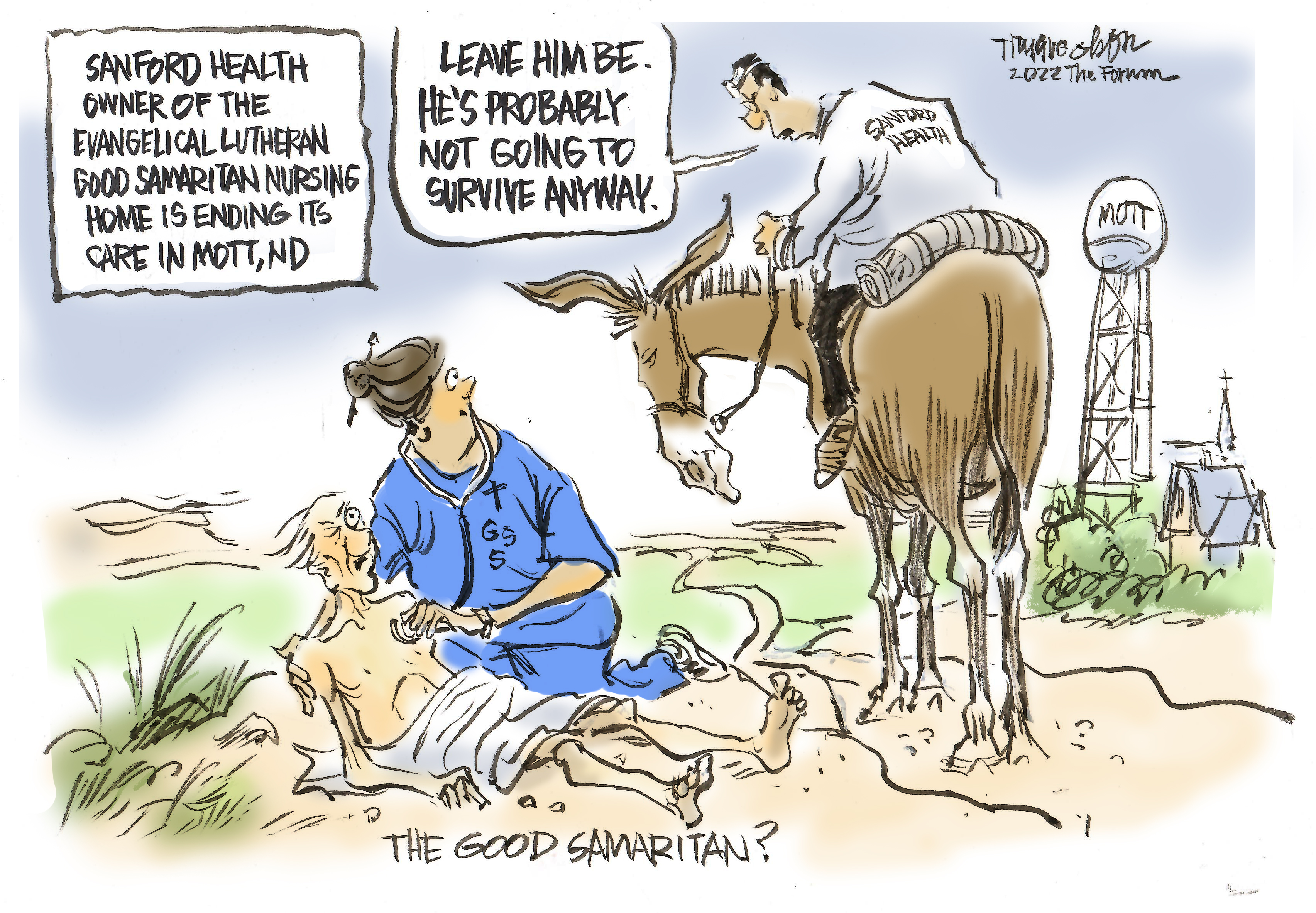 Trygve Olson cartoon: Good Samaritan - Vimarsana News