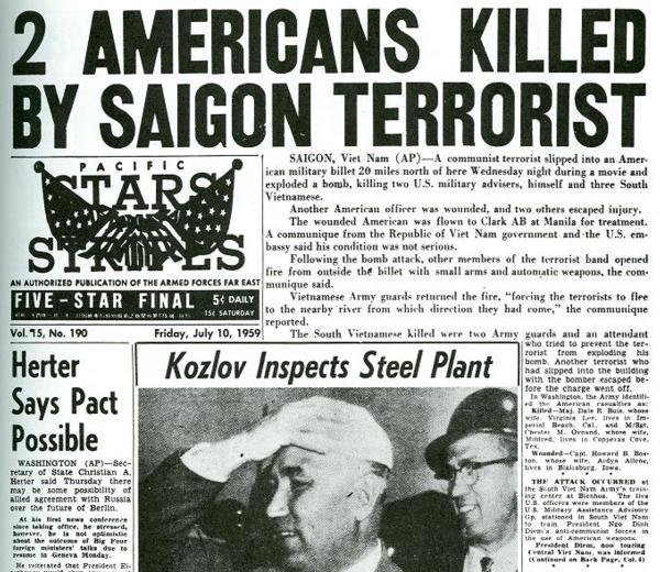 The first American killed in the Vietnam War was born in Minnesota and died watching a movie - Vimarsana News