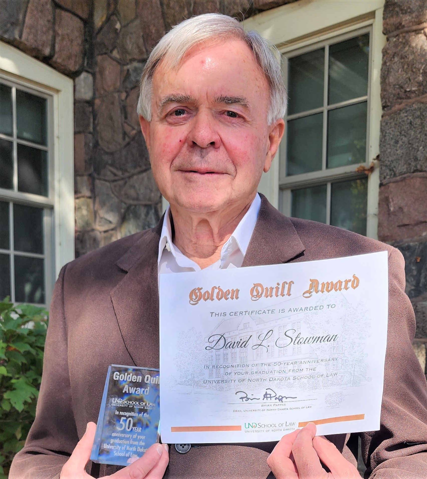David Stowman gets Golden Quill Award from UND Law School - Vimarsana News