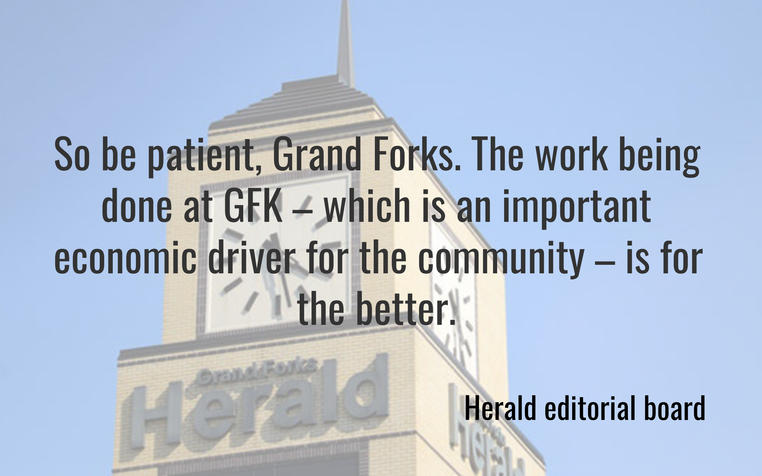 Our view: Be patient, Grand Forks. The work being done at the airport is important and necessary - Vimarsana News
