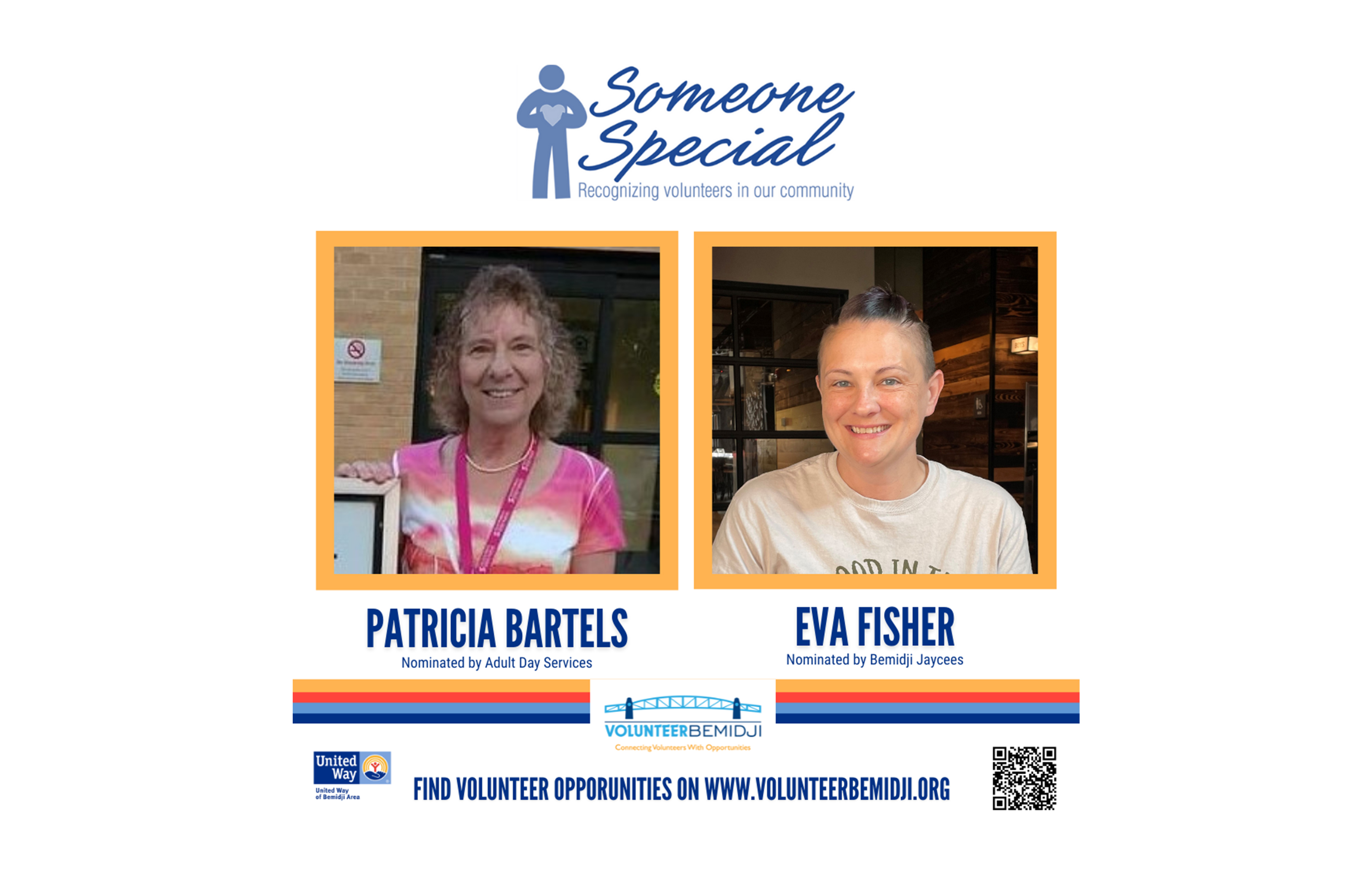 Someone Special Volunteers: Adult Day Services, Bemidji Jaycees nominate Patricia Bartels and Eva Fisher - Vimarsana News