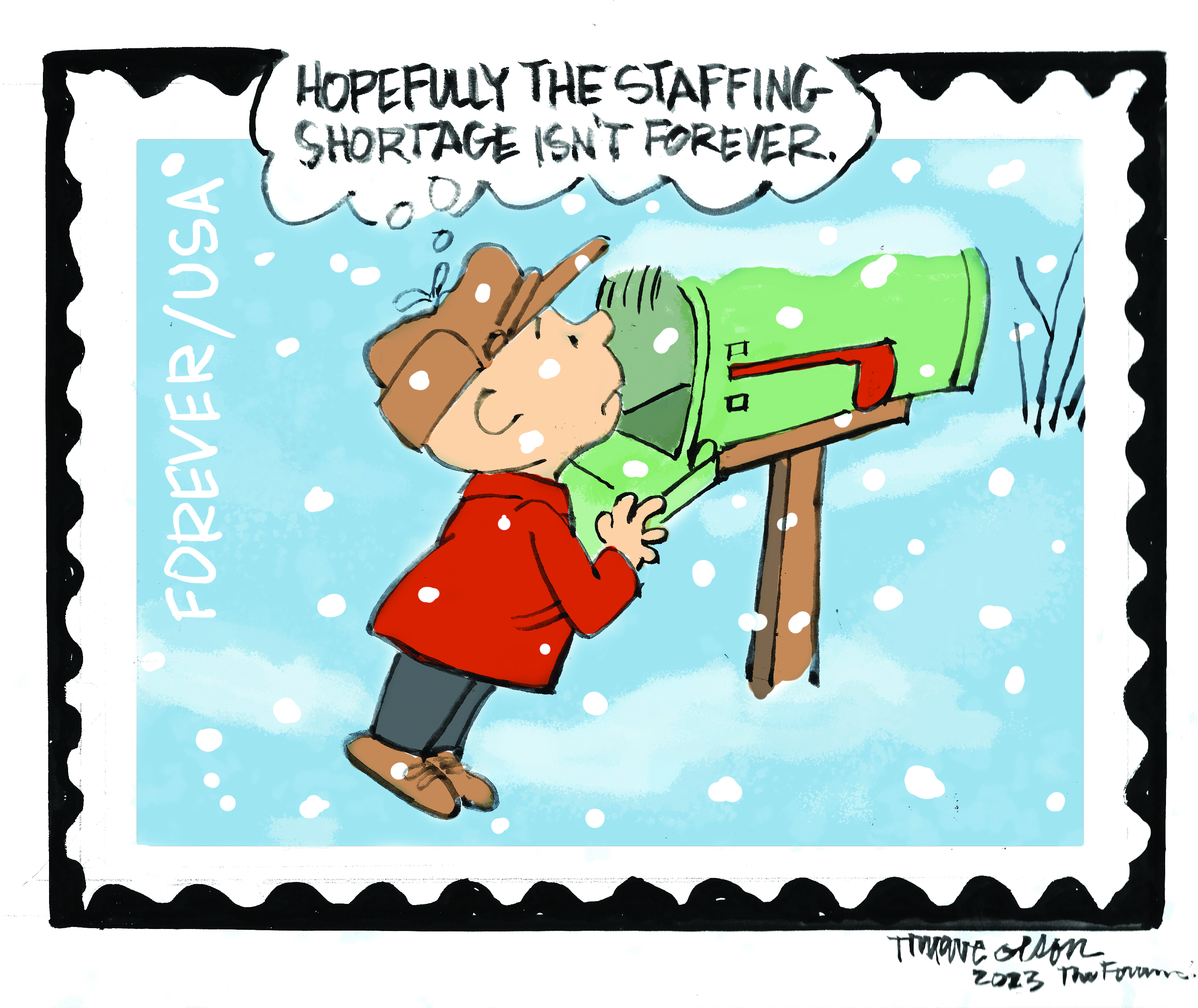 Trygve Olson cartoon: No mail - Vimarsana News