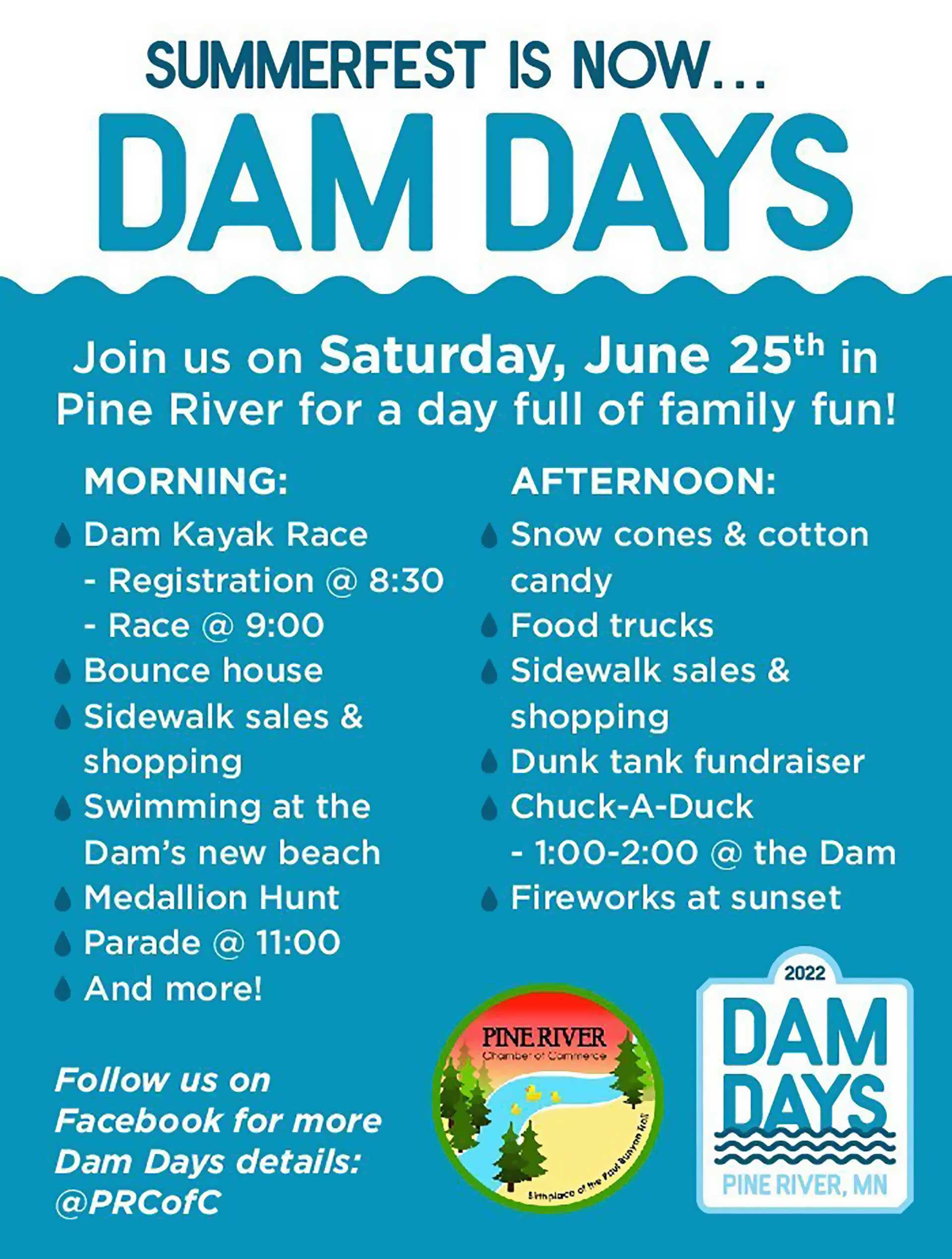 Pine River ramps up for first Dam Days June 23-26 - Vimarsana News