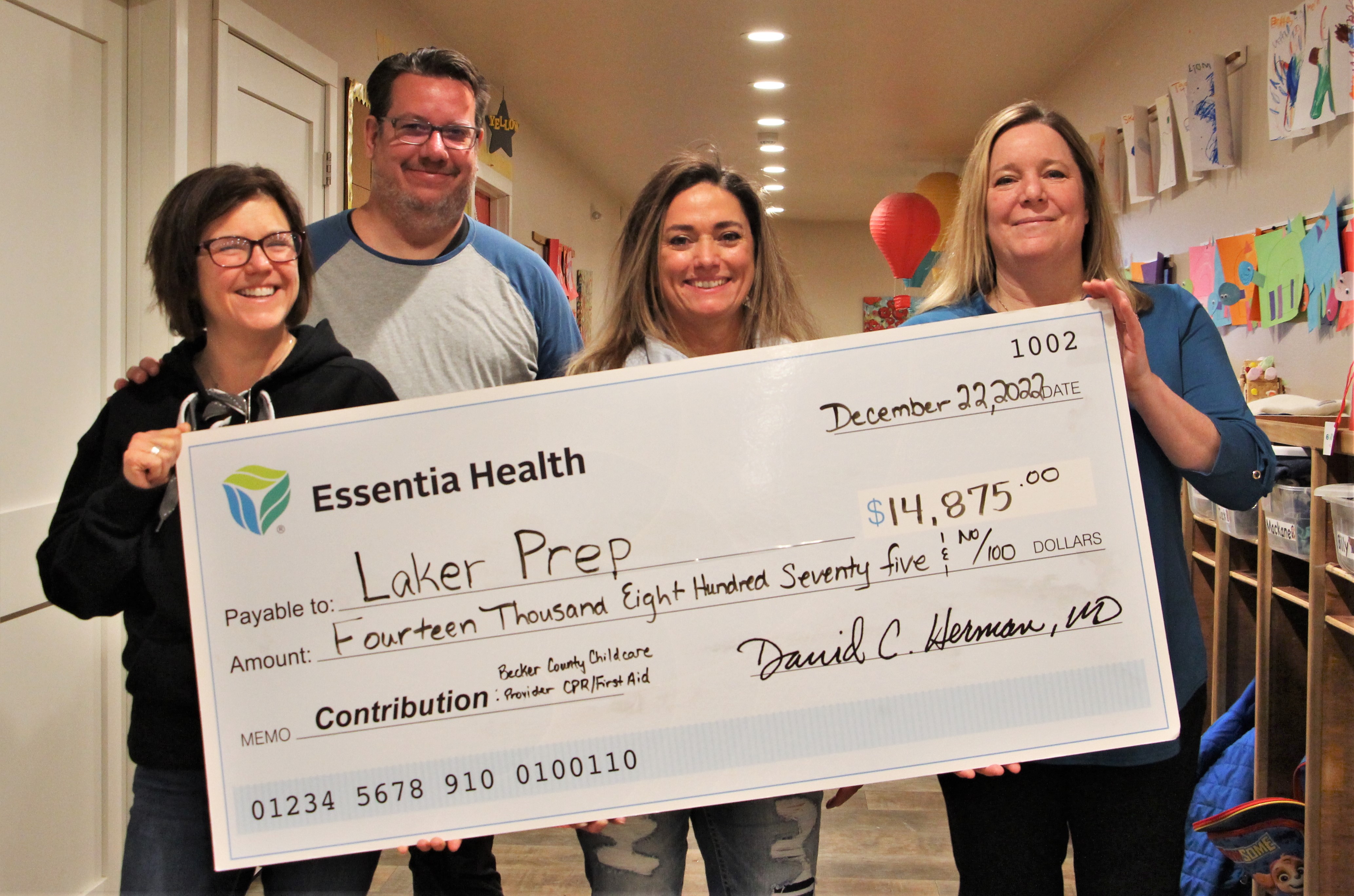 Laker Prep receives $14,875 from Essentia Health for child care CPR and first aid certification programs - Vimarsana News